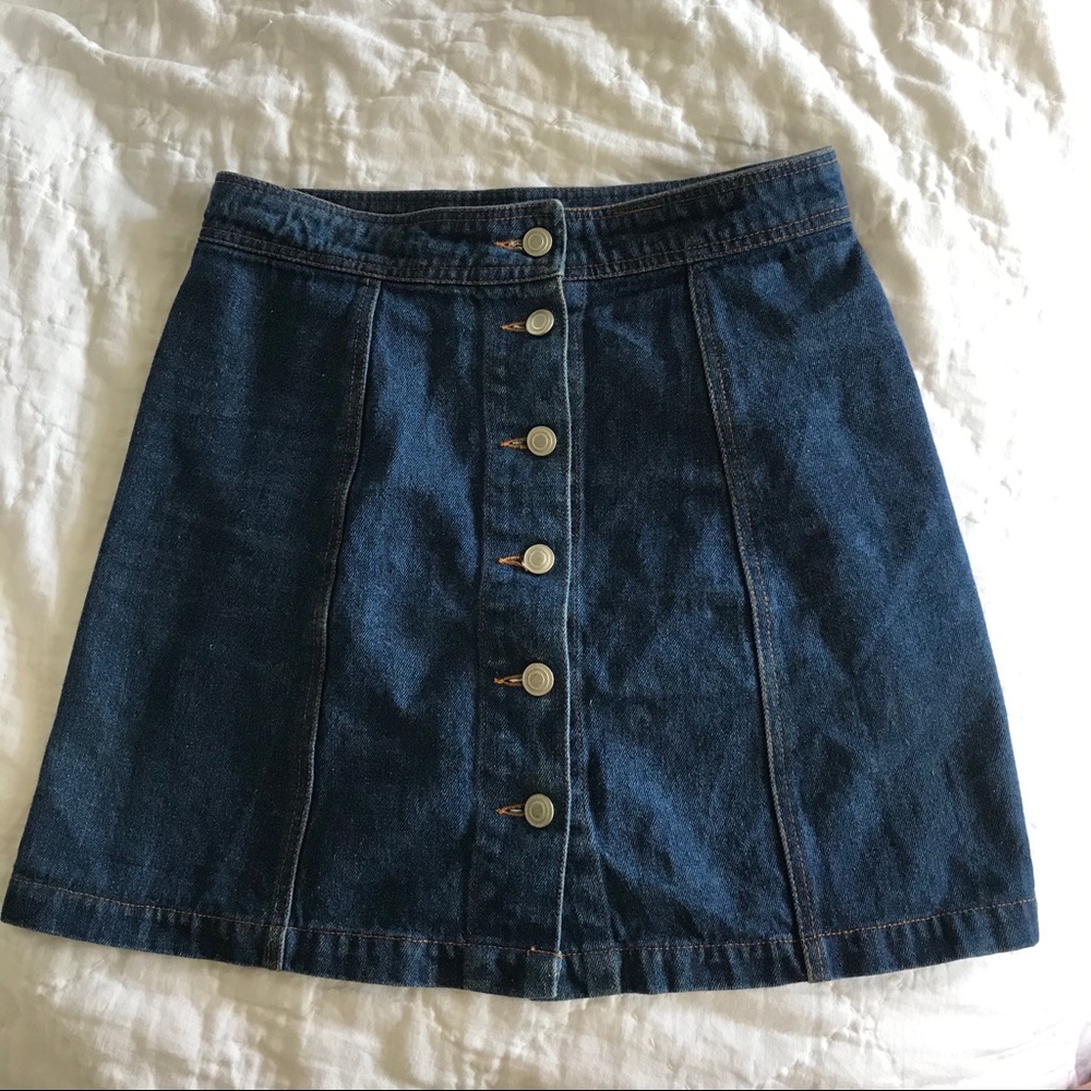 Denim Button-Up Skirt
